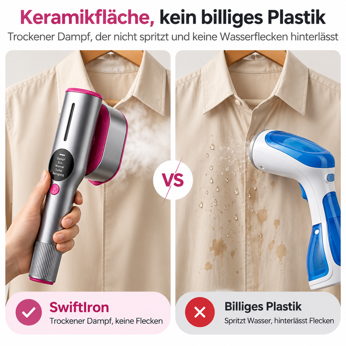 SwiftIron™ SteamerPro 2-in-1 Steamer & Iron - All-in-One Kit